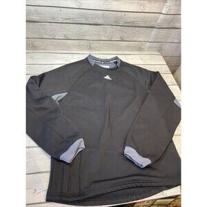 Adidas Mens XS Dugout Fleece Top Pullover Training Jacket Black Gray